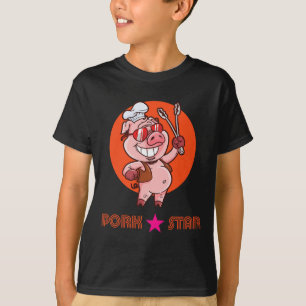 Pork Star Bbq Byrbecue Grilling Ribs Summer Time P T-Shirt