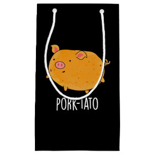 Pork-tato Funny Potato Pun Dark BG Small Gift Bag