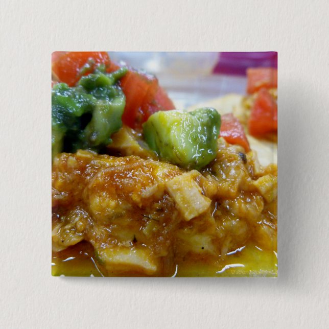 Pork tostada 2 inch square button (Front)