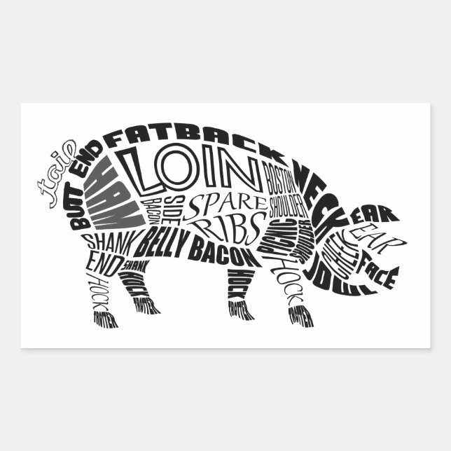 Pork Typogram Sticker (Front)