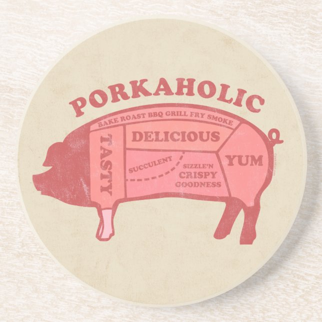 Porkaholic Coaster (Front)