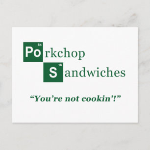 Porkchop Sandwiches Parody Logo Postcard