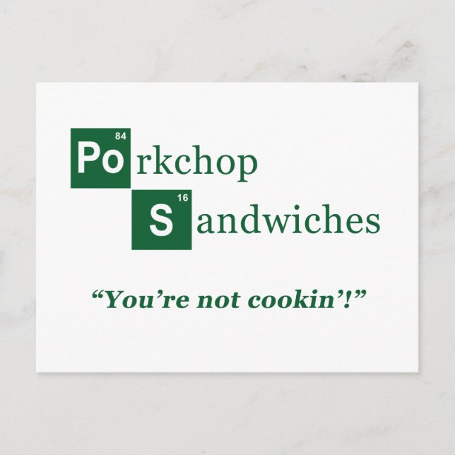Porkchop Sandwiches Parody Logo Postcard (Front)