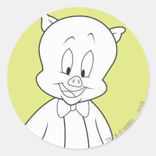 Porky Hello Friend Classic Round Sticker