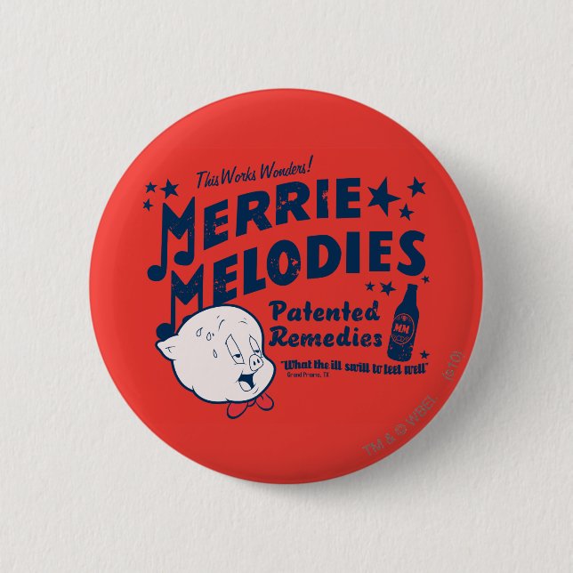 Porky MERRIE MELODIES™ Remedies 2 2 Inch Round Button (Front)