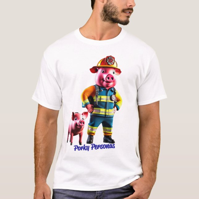 Porky Personas fun pig characters T-Shirt (Front)