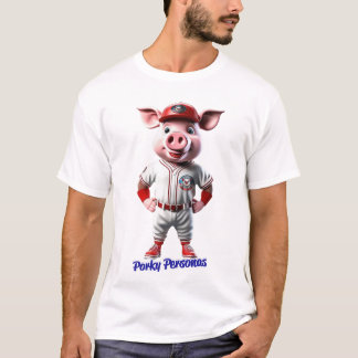 Porky Personas funny Pig characters. Baseball T-Shirt