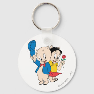 Porky Pig and Petunia Keychain