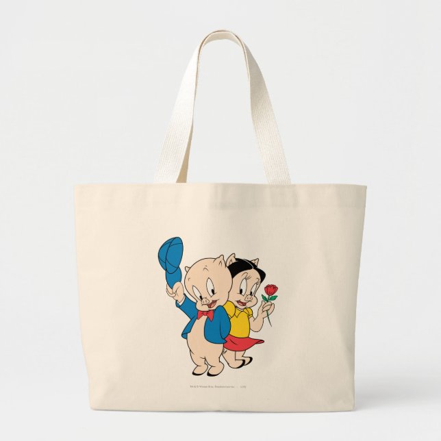 Porky Pig and Petunia Large Tote Bag (Front)