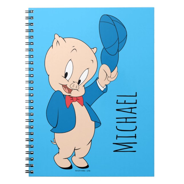 Porky Pig | Waving Hat Notebook (Front)