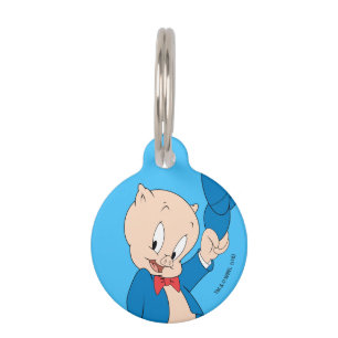 Porky Pig   Waving Hat Pet Tag