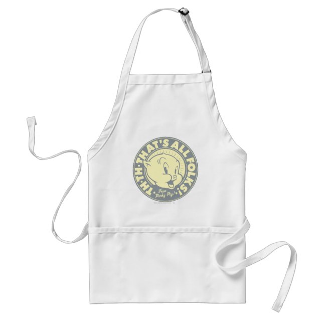 Porky TH-TH-THAT'S ALL FOLKS! Standard Apron (Front)