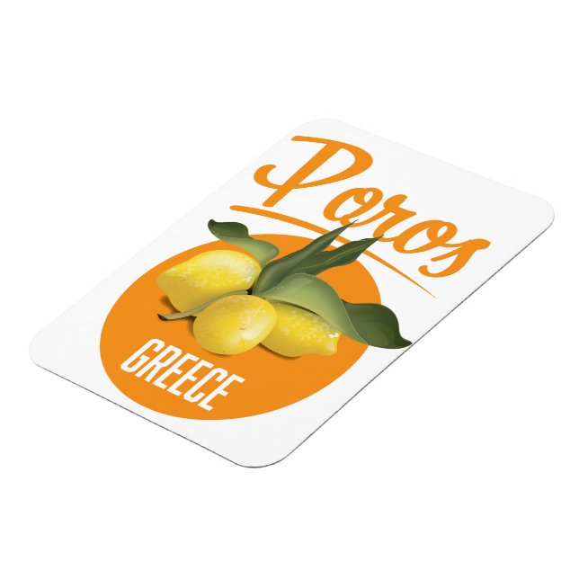 Poros Greece travel poster Art Print Magnet (Left Side)