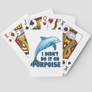 Porpoise Funny animal pun Playing Cards