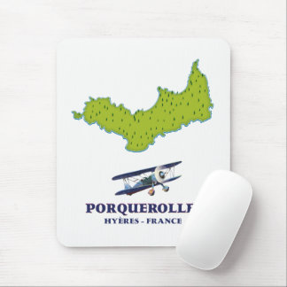 Porquerolles France island travel map. Mouse Pad