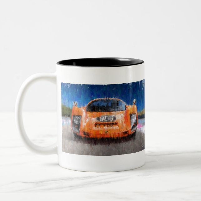 Porsche 906 0range Two-Tone coffee mug (Left)