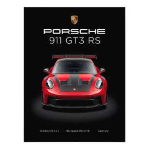 Porsche 911 GT3 RS Red Supercar Photo Print