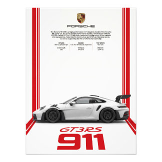 Porsche 911 GT3 RS Specs Poster