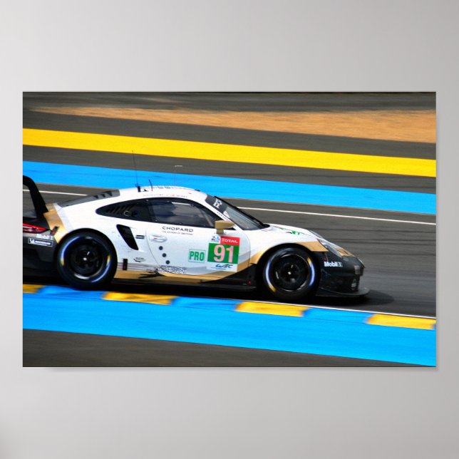 Porsche 911 RSR no91 24 Hours of Le Mans 2019 Poster (Front)