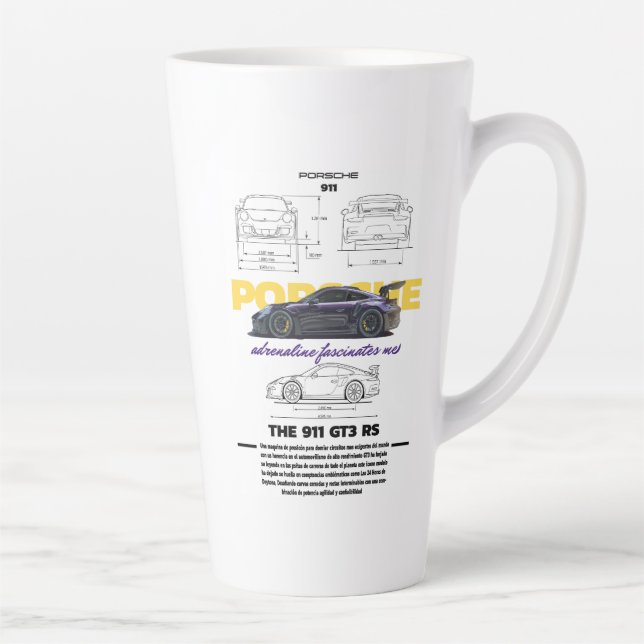 Porsche GT3 RS Rate Latte Mug (Right)
