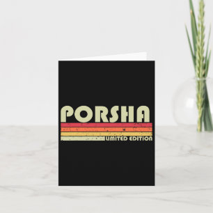 Porsha Name Personalized Retro Vintage 80s 90s Bir Card