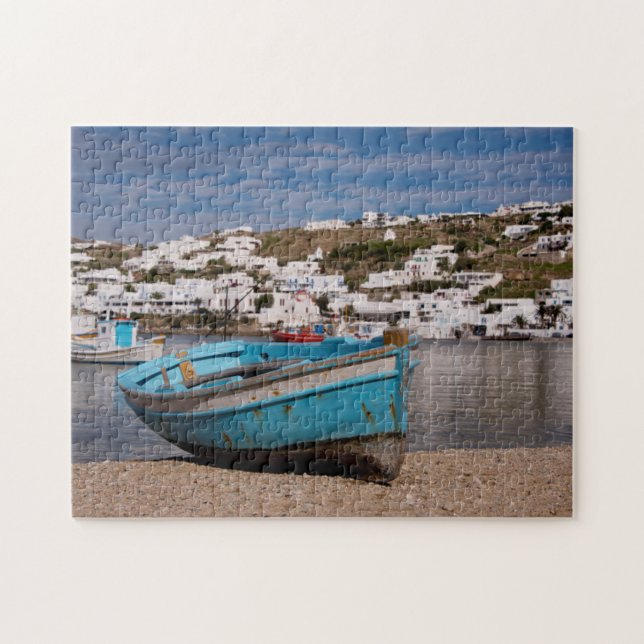 Port and harbour area with Greek fishing boats Jigsaw Puzzle (Horizontal)