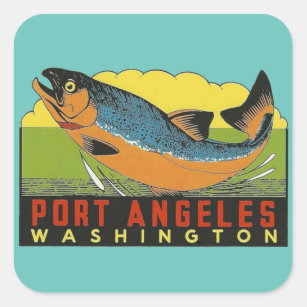 Port Angeles Washington Vintage Travel   Square Sticker