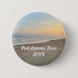 Port Aransas Beach Sunset Texas Photography 2 Inch Round Button
