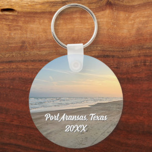 Port Aransas Beach Sunset Texas Photography Keychain
