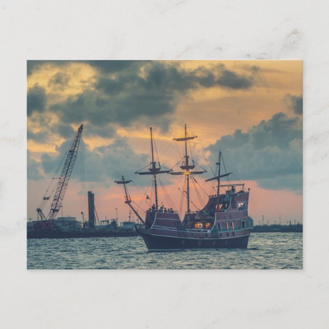 Port Aransas Pirate Ship Postcard (Front)