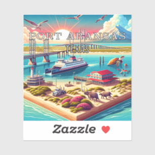Port Aransas Texas 3 Inch Vinyl Sticker