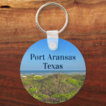Port Aransas Texas Beach Grass Photography Keychain<br><div class="desc">Lovely ocean photograph of Port Aransas beach grass and sand dunes in Texas. A great keepsake keychain gift for a Texan who loves Mustang Island in the summer. A coastal trip photograph souvenir from a beautiful day.</div>