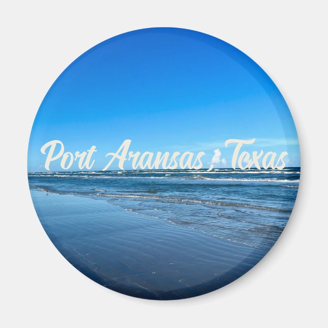 Port Aransas Texas Coast Ocean Waves Photography Magnet (Front)