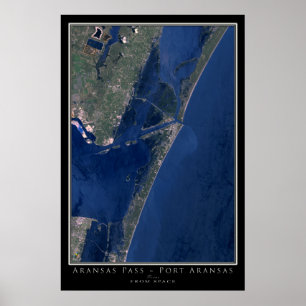 Port Aransas Texas Satellite Poster Map