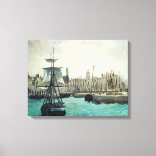 Port at Calais by Manet, Vintage Impressionism Art Canvas Print