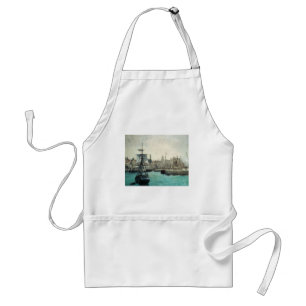 Port at Calais by Manet, Vintage Impressionism Art Standard Apron