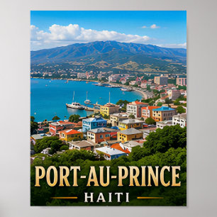 Port-au-Prince Caribbean Hills and Haitian Heritag Poster
