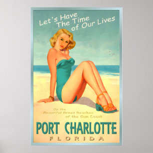 Port Charlotte Florida Sun Coast Beach Pin U Poster