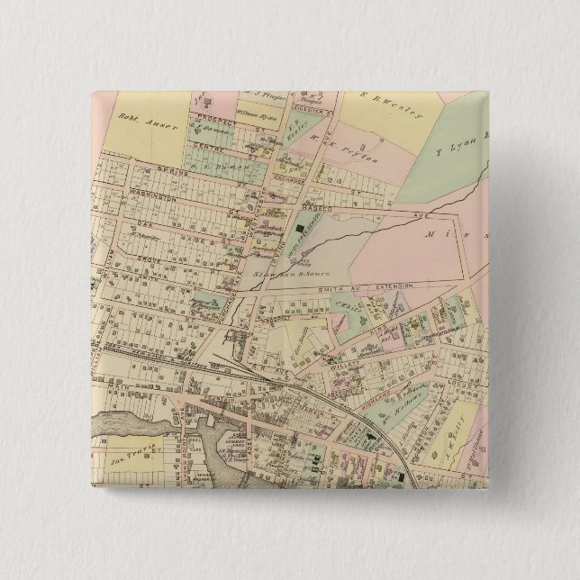 Port Chester, New York 2 Inch Square Button (Front)