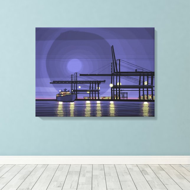 Port City Canvas Print (Insitu(Wood Floor))
