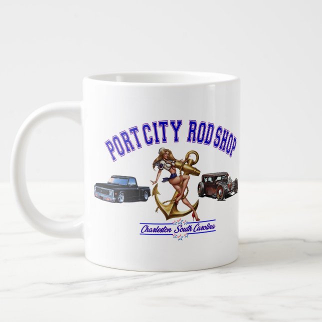 Port City Rod Shop Large Coffee Mug (Left)