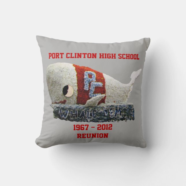 PORT CLINTON HIGH 1967 REUNION THROW PILLOW (Front)