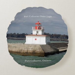 Port Colborne Lights round pillow