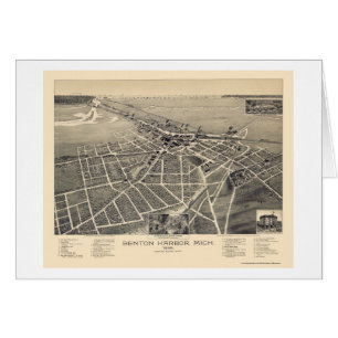 Port de Benton, carte panoramique du Michigan -