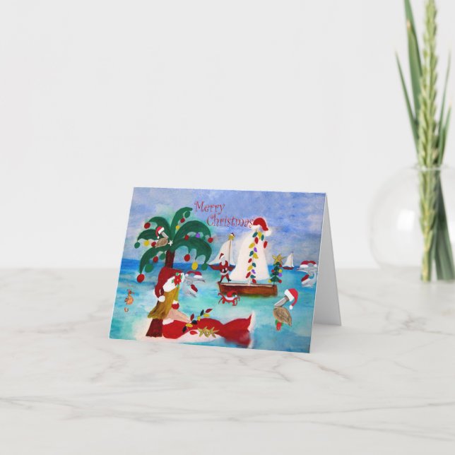 Port de Chrismtas Côte Cartes de défilé de bateau  (Devant)