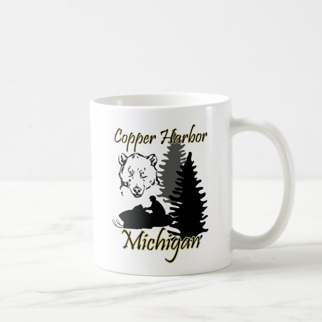 Port de cuivre Michigan Motoneige Ours Mug (Droite)