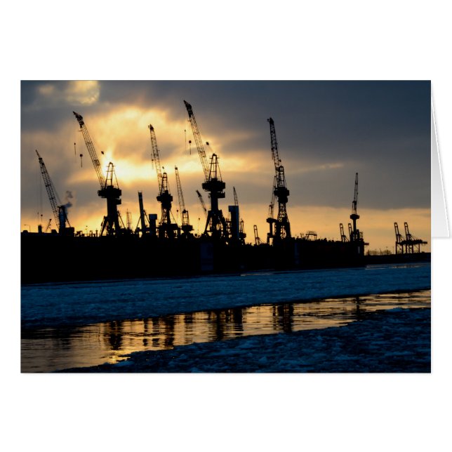 Port de Hambourg Coucher de soleil - Hambourg (Devant horizontal)