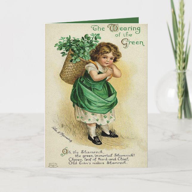 Port de la carte du jour de St Patrick vert (Devant)