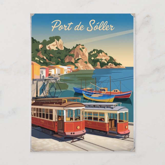 Port de Soller Mallorca Vintage  Postcard (Front)
