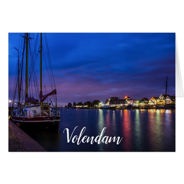 Port de Volendam illuminé la nuit (Devant horizontal)